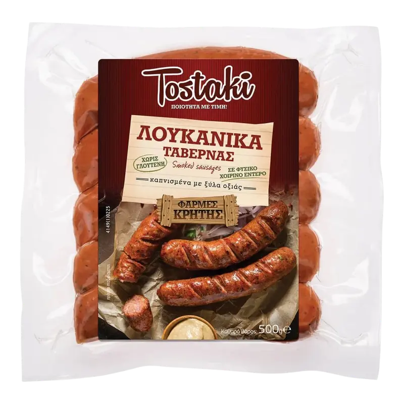Creta Tostaki Rustikale geräucherte Würstchen Taverne 500g (Wurst & Fleisch) - Bild 1