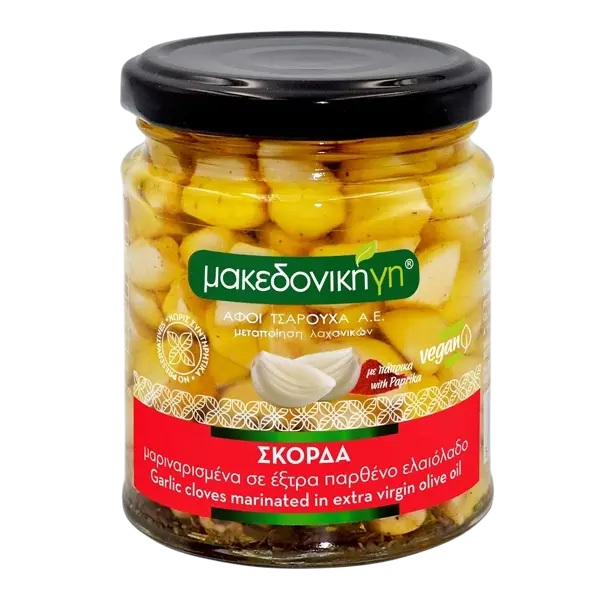 Makedoniki Knoblauchzehen in extra Natives Olivenöl 200g (Fertiggerichte & Konserven) - Bild 1