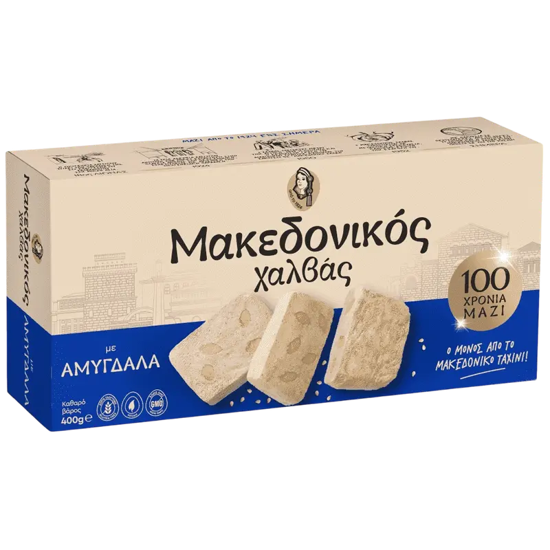 Makedonikos Halvas mit Mandeln 400g (Honig & Tahini & Halva) - Bild 1
