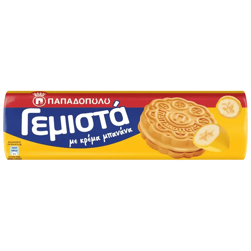 Papadopoulos gefüllte Kekse mit Banane 200g (Gebäck & Kekse) - Bild 1