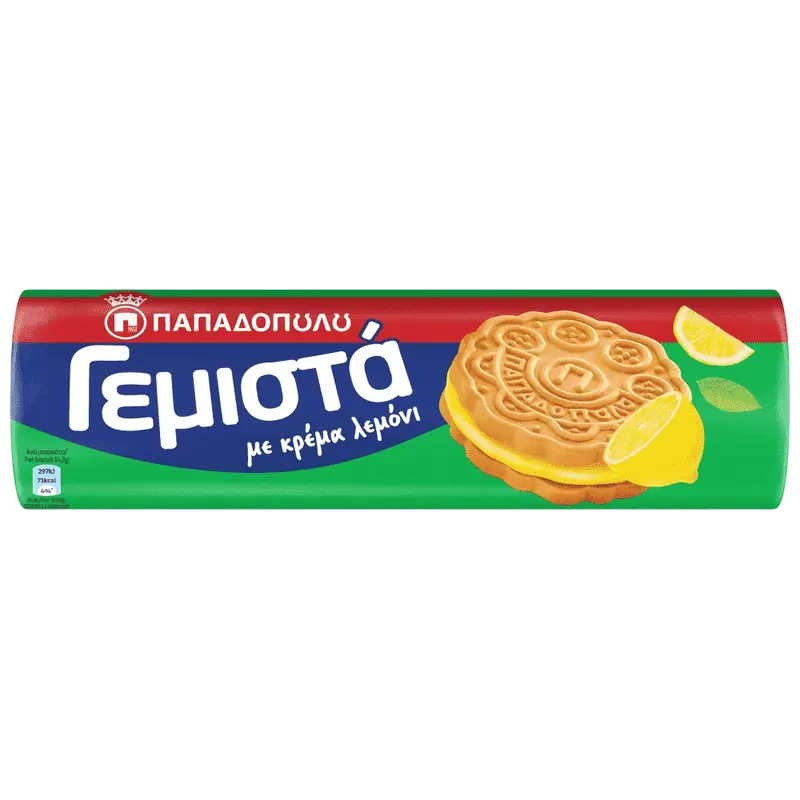Papadopoulos gefüllte Kekse mit Zitrone 200g (Gebäck & Kekse) - Bild 1