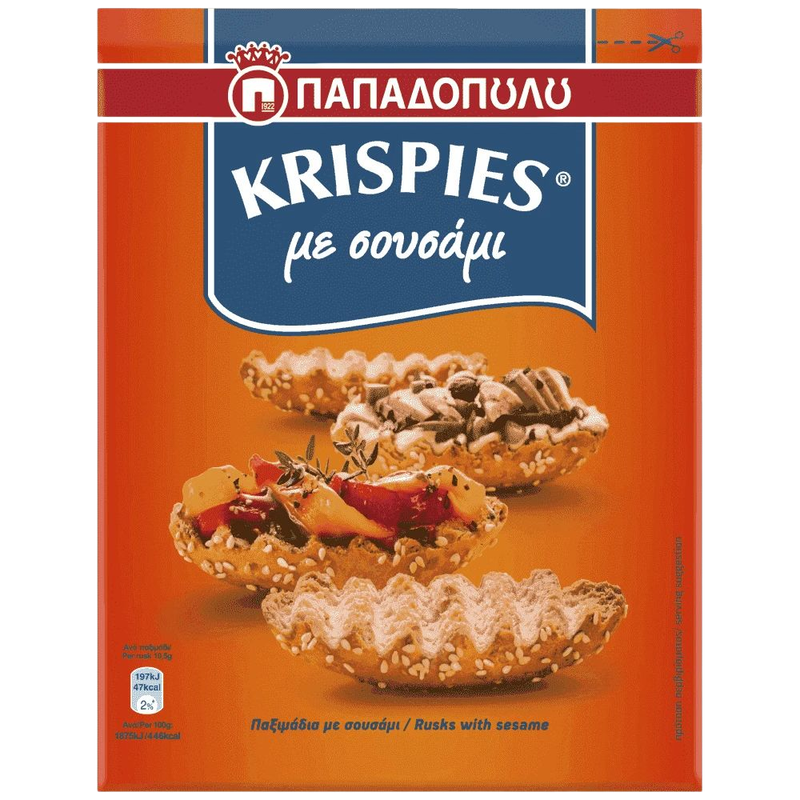 Papadopoulos Zwieback (Krispies) mit Sesam 200g (Gebäck & Kekse) - Bild 1