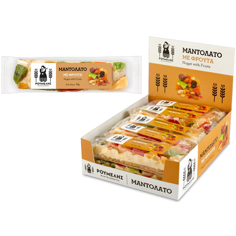 Roumelis Mandolato mit Früchte 70g (Nüsse & Pasteli & Cerealien) - Bild 1
