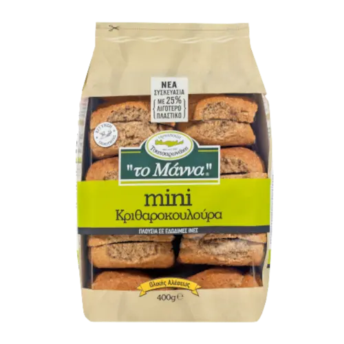 To Manna Zwieback Mini Gerstekouloura Vollkorn 400g (Gebäck & Kekse) - Bild 1