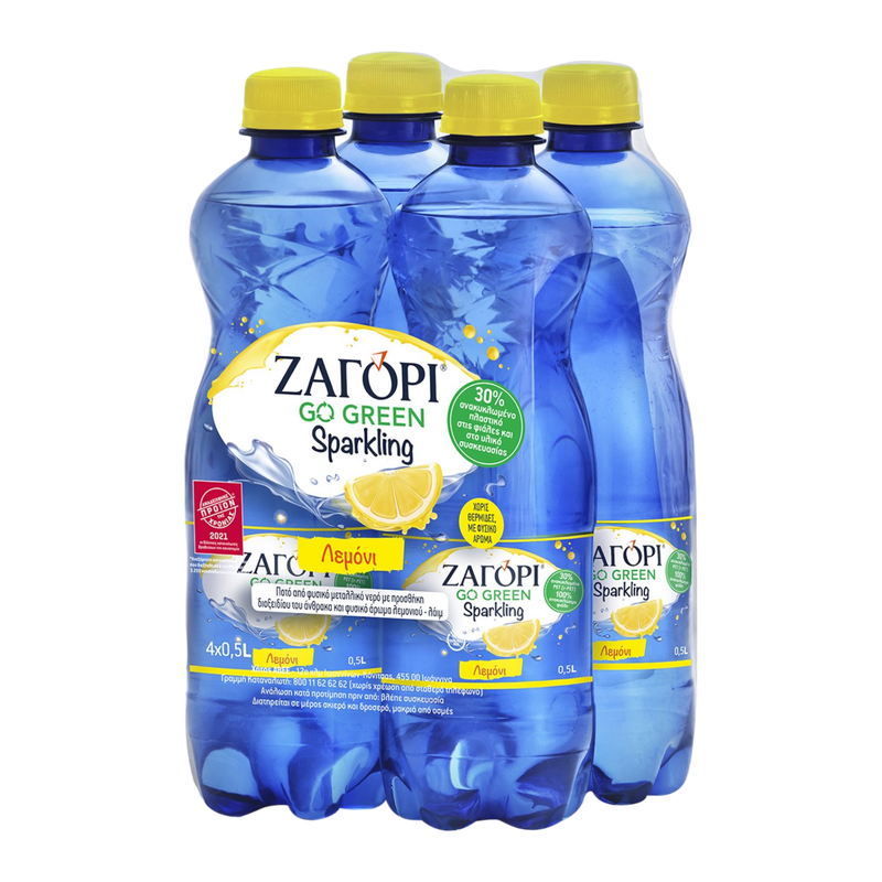 Zagori Go Green Sparkling mit Zitrone 4 x 500 ml (Säfte & Getränke) - Bild 1