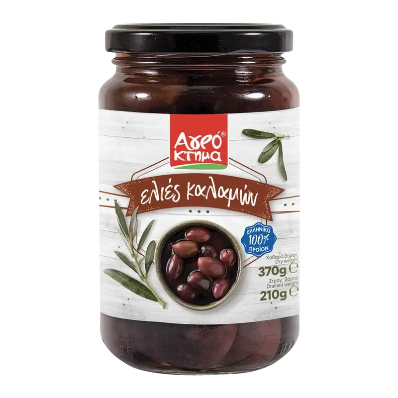 Agroktima Oliven Kalamon Jumbo im Glas 370g (Öl & Oliven) - Bild 1