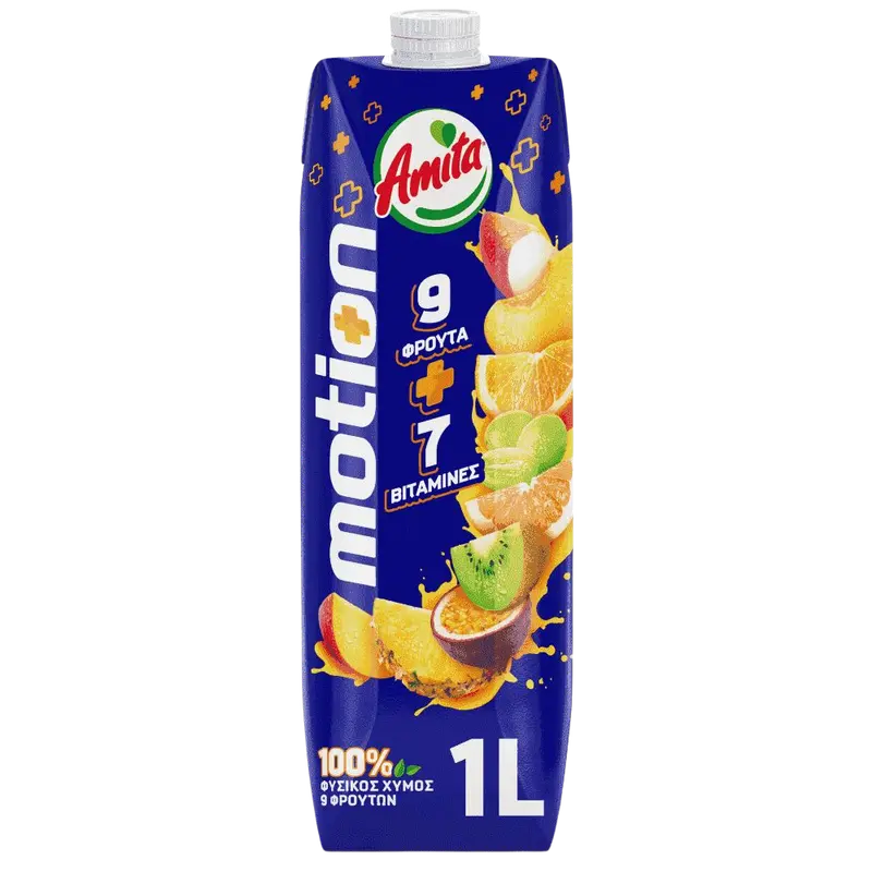 Amita Motion aus 9 Früchten mit 7 Vitaminen 1 Liter - GM Markt Eshop