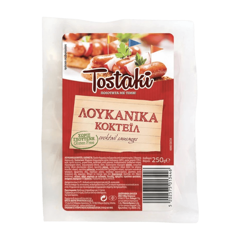 Creta Tostaki Würste Coctail Gluten Frei 250g - GM Markt Eshop