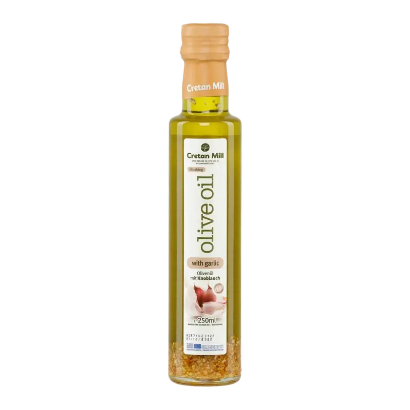 Cretan Mill Olivenöl mit Knoblauch 250 ml (Öl & Oliven) - Bild 1