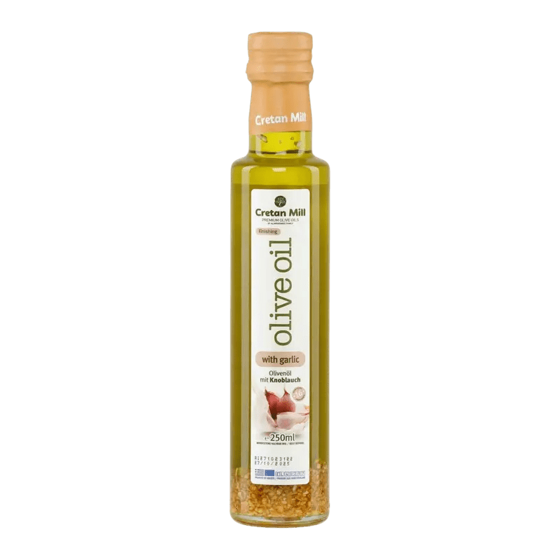 Cretan Mill Olivenöl mit Knoblauch 250 ml - GM Markt Eshop