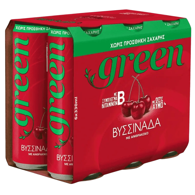 Green Sauerkirschlimonade Fruchtsaftgetränk 6 x 330 ml in Dose - GM Markt Eshop
