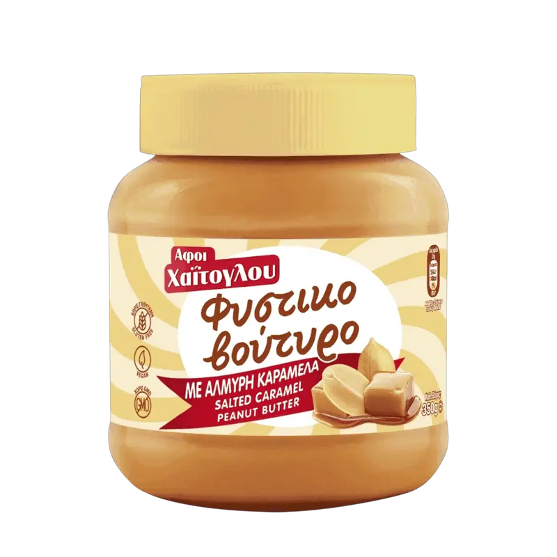 Haitoglou Erdnussbutter mit gesalzener Karamell 350g (Schokolade & Süssigkeiten) - Bild 1