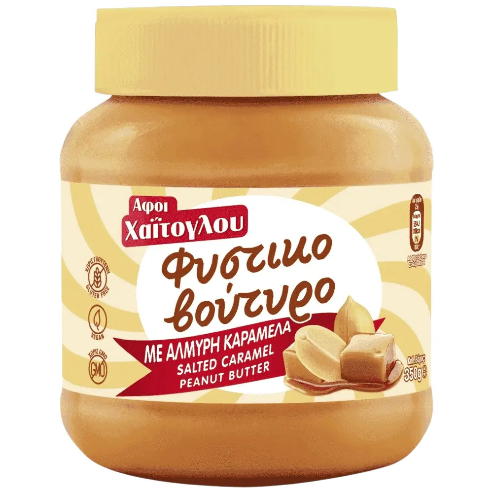 Haitoglou Erdnussbutter mit gesalzener Karamell 350g (Schokolade & Süssigkeiten) - Bild 1