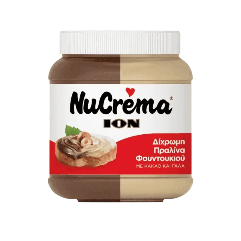 Ion Nucrema Zweifarbig mit Haseln & Milch & Kakao 380g (Schokolade & Süssigkeiten) - Bild 1