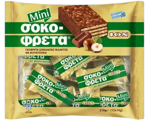 Ion Schokofreta (Sokofretinia) Mini Haselnuss 210g No8118 - GM Markt Eshop