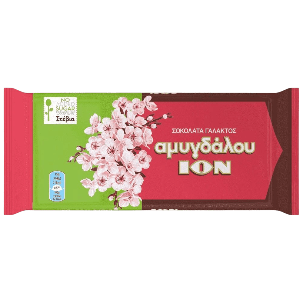 Ion Schokolade mit Mandel mit Stevia & ohne Zucker 60g - GM Markt Eshop