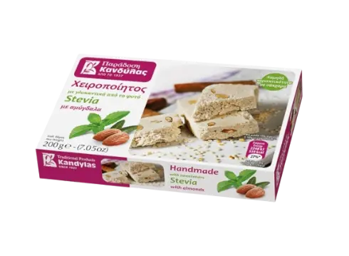Kandylas Halvas Mandel mit Stevia 200g - GM Markt Eshop