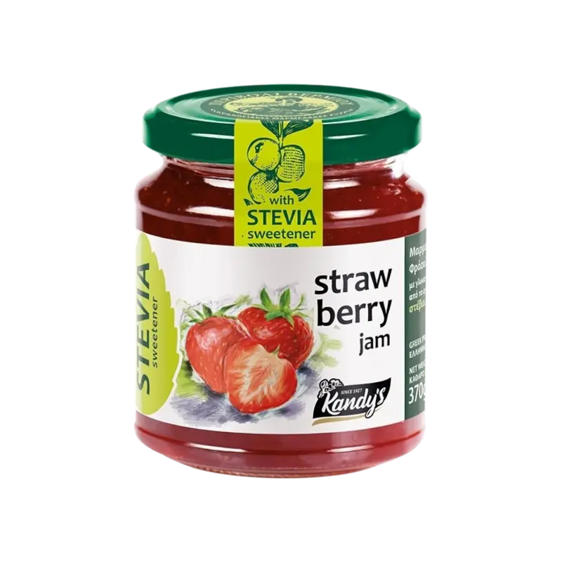 Kandylas Marmelade Erdbeere mit Stevia 370g (Stevia Produkte & Zucker frei) - Bild 1