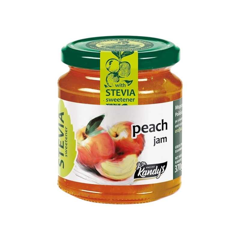Kandylas Marmelade Pfirsisch mit Stevia 370g (Stevia Produkte & Zucker frei) - Bild 1
