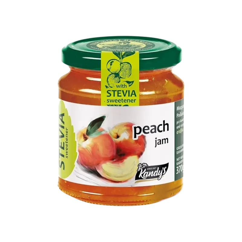 Kandylas Marmelade Pfirsisch mit Stevia 370g (Stevia Produkte & Zucker frei) - Bild 1