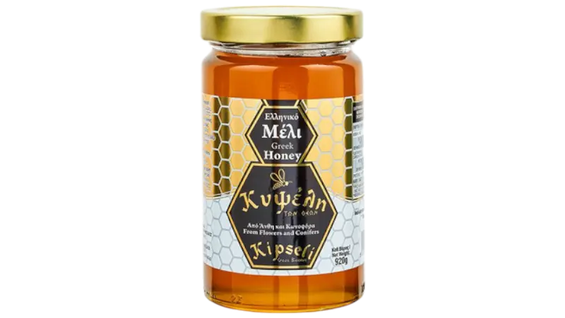 Kipseli Honig aus Blüte & Kiefer Glas 450g (Honig & Tahini & Halva) - Bild 1