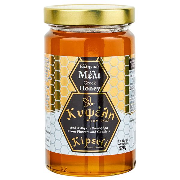 Kipseli Honig aus Blüte & Kiefer Glas 920g (Honig & Tahini & Halva) - Bild 1