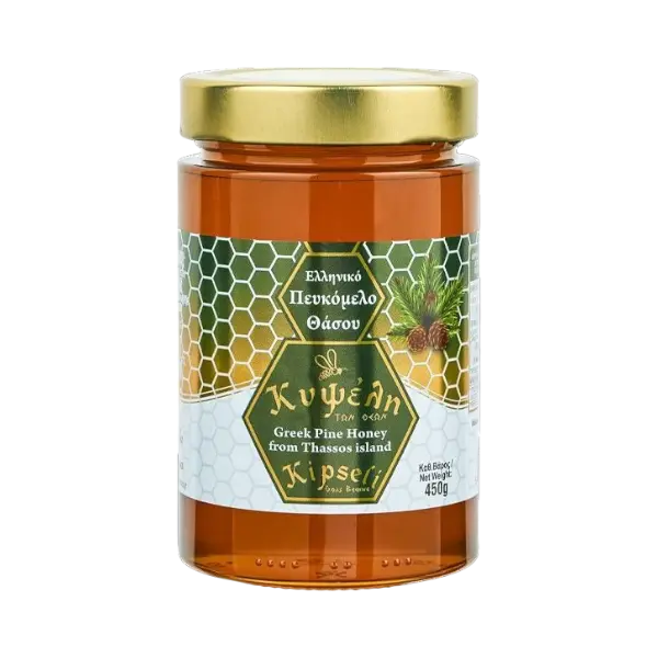 Kipseli Honig aus Kiefer Glas 450g - GM Markt Eshop