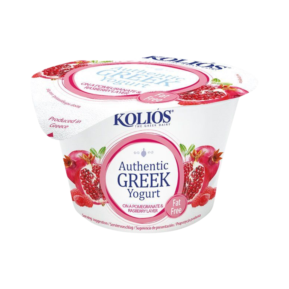 Kolios Griechische Joghurt 0 % Himberee & Granatapfel 150g (Milchprodukte) - Bild 1