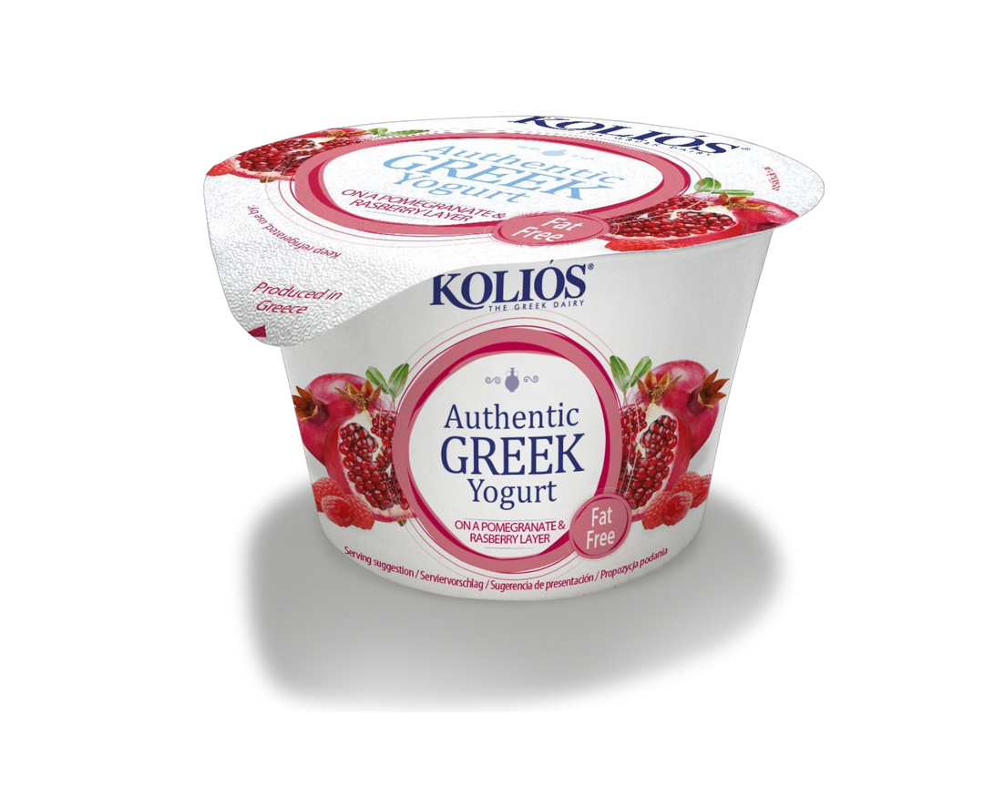 Kolios Griechische Joghurt 0 % Himberee & Granatapfel 150g (Milchprodukte) - Bild 1