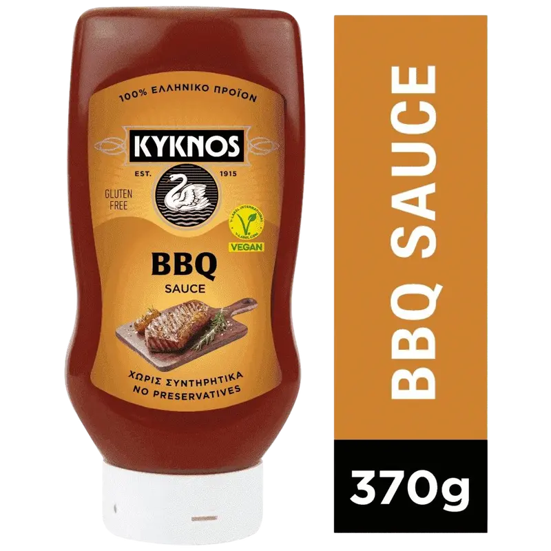 Kyknos Bbq Sosse in Platikflasche Top Down 370g (Saucen & Pasten) - Bild 1