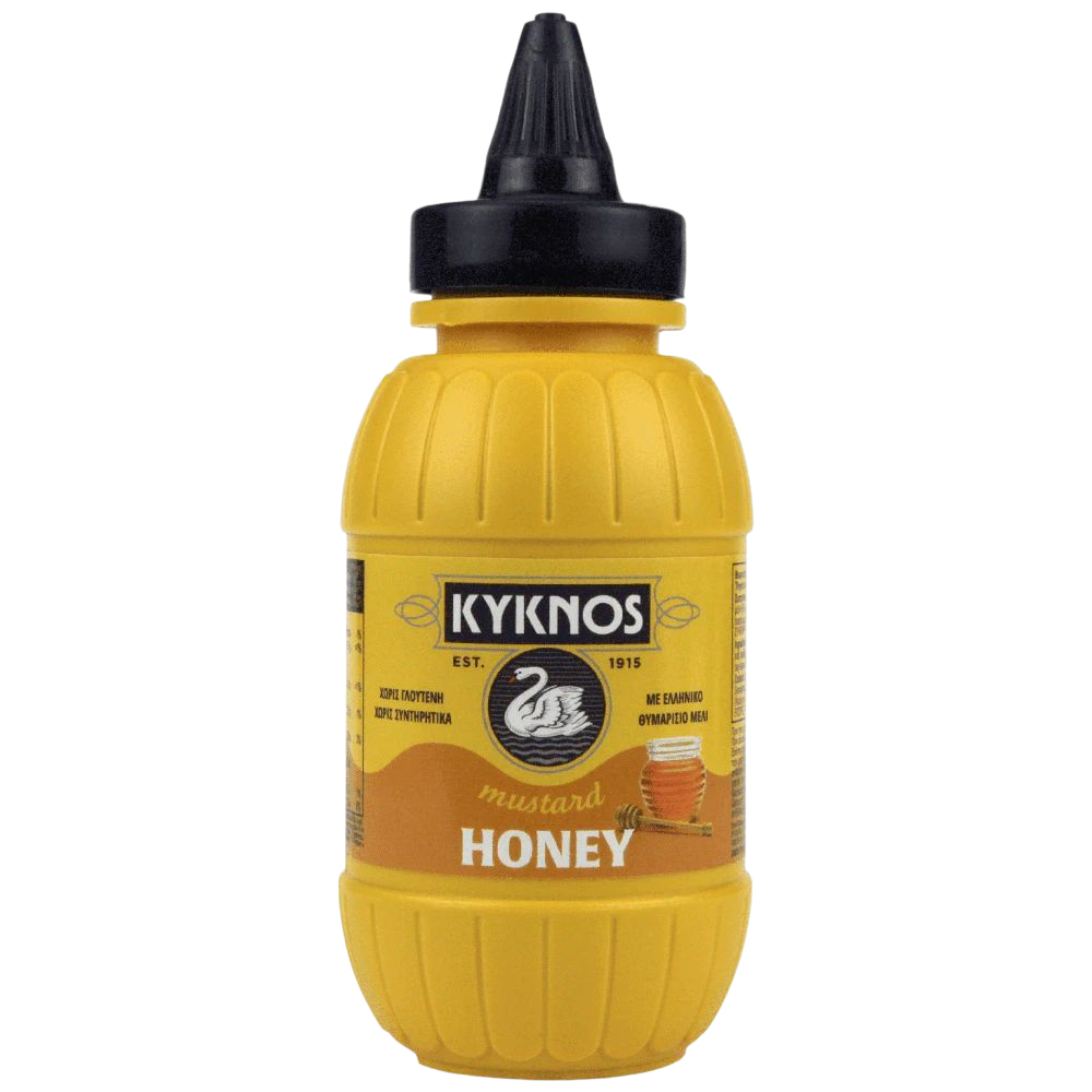 Kyknos Senf mit Honig in Plastik Flasche 250 ml (Saucen & Pasten) - Bild 1