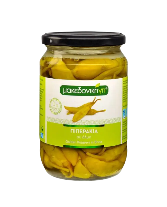 Makedoniki kleine Grüne Paprika N. 0 (3-6Cm) Glas 580g (Fertiggerichte & Konserven) - Bild 1