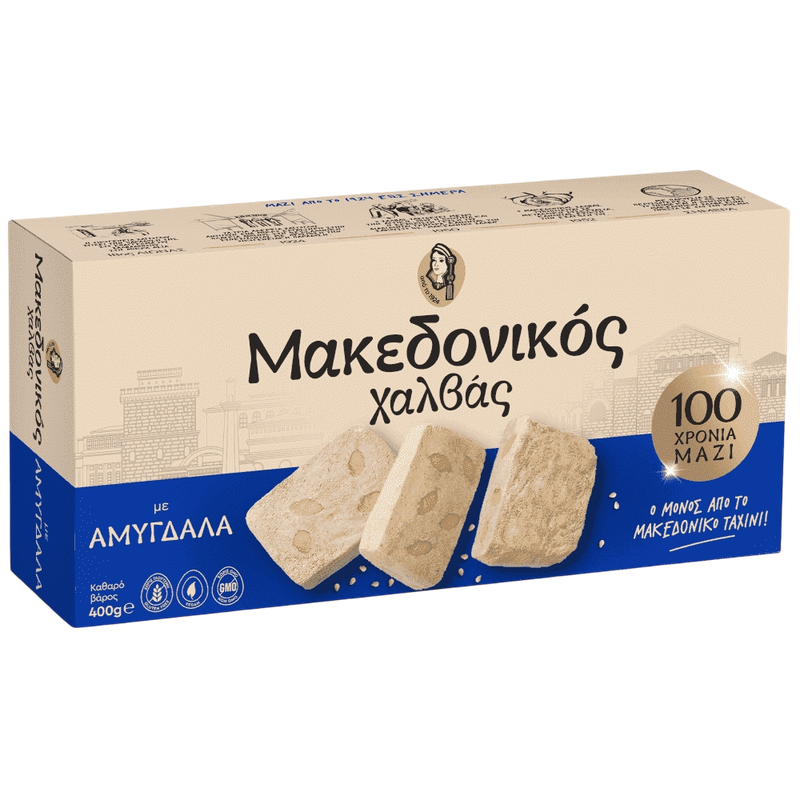 Makedonikos Halvas mit Mandeln 400g (Honig & Tahini & Halva) - Bild 1