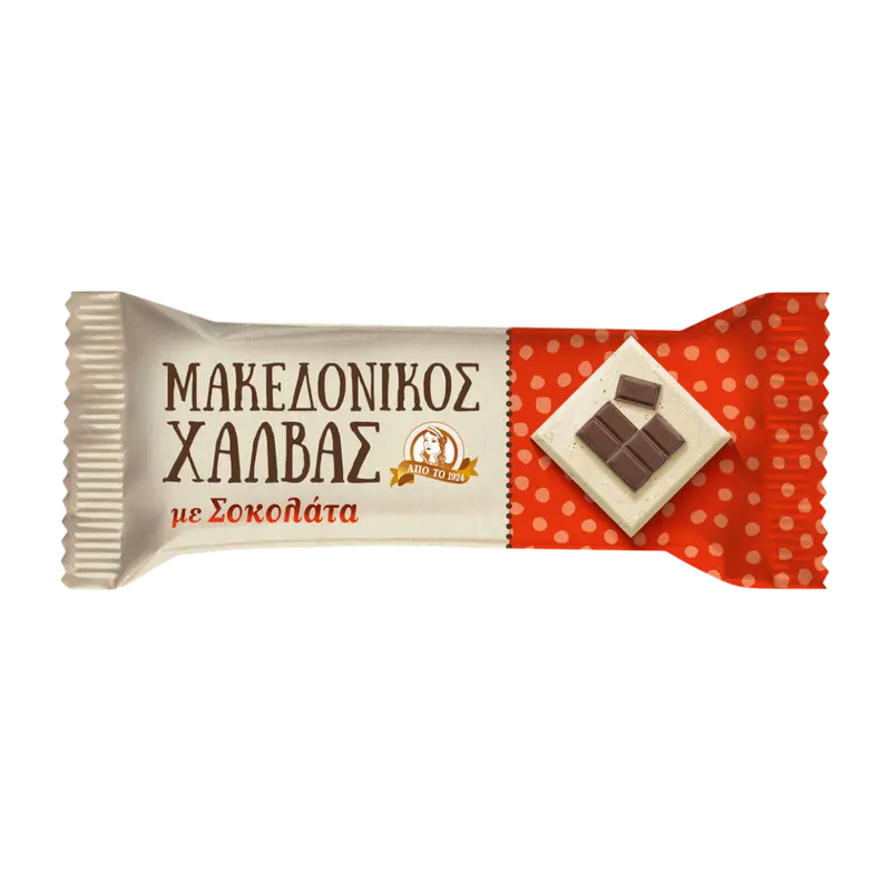 Makedonikos Halvas Portion mit Schokolade 40g (Honig & Tahini & Halva) - Bild 1