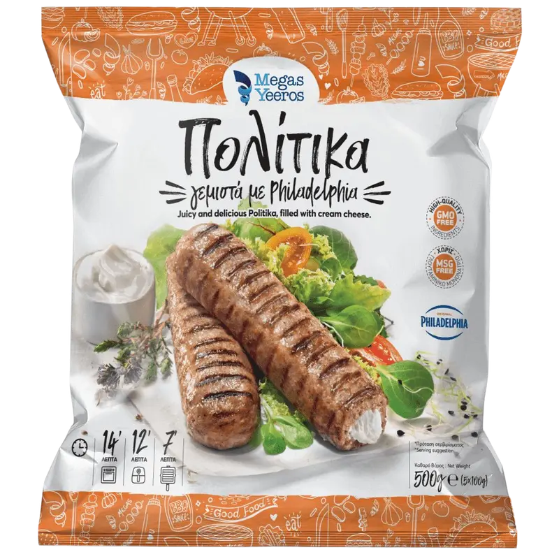 Megas Yeeros Politiko gefüllt mit Frischkäse 5 St / 500g - GM Markt Eshop
