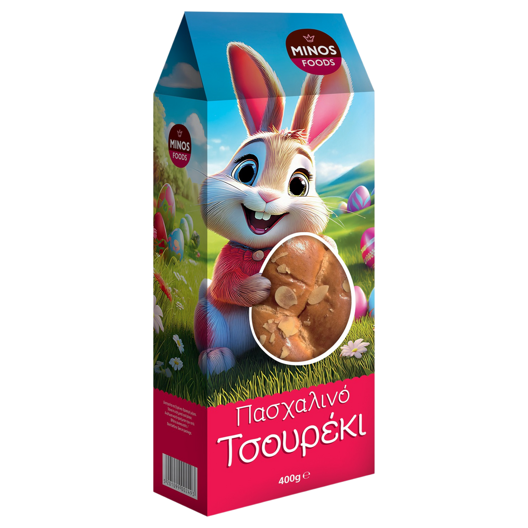 Minos Tsoureki Osterhase in Box 400g - GM Markt Eshop