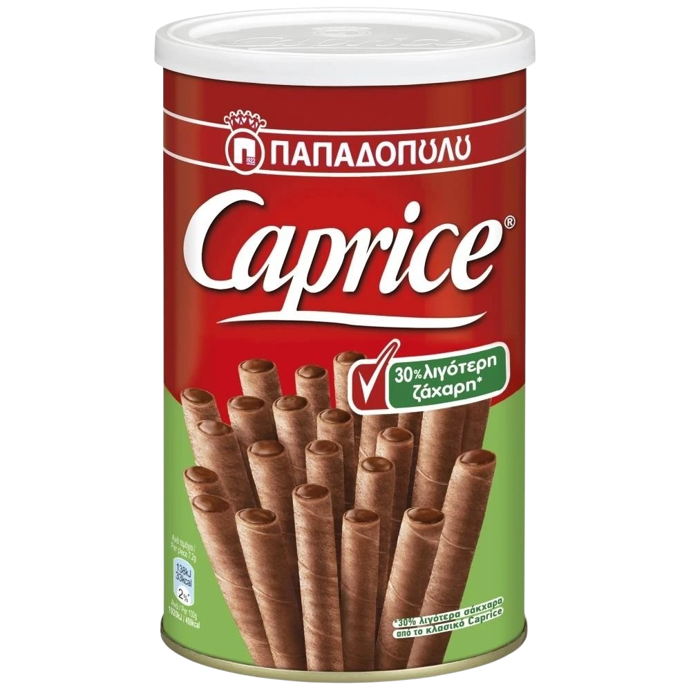 Papadopoulos Caprice Schokoröllchen -30% Zucker 250g (Schokolade & Süssigkeiten) - Bild 1