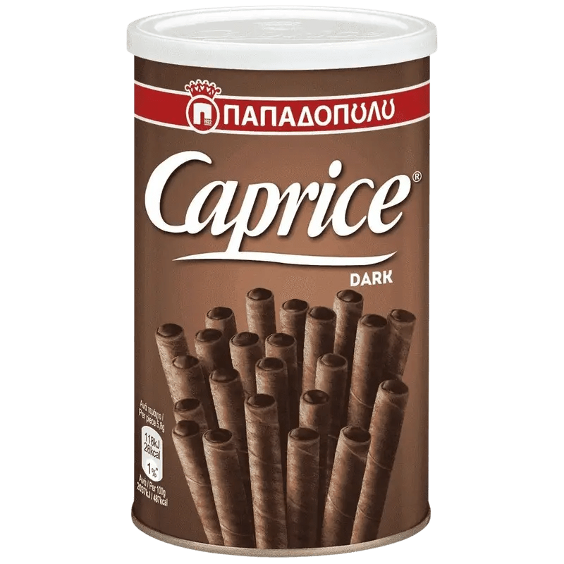 Papadopoulos Caprice Schokoröllchen Dunkel 115g - GM Markt Eshop
