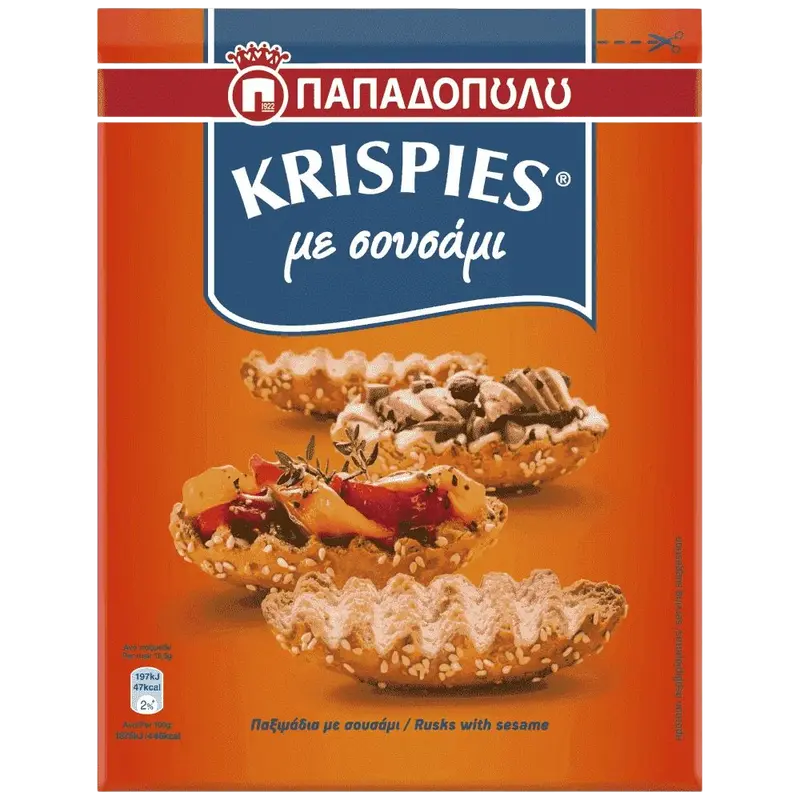 Papadopoulos Zwieback (Krispies) mit Sesam 200g (Gebäck & Kekse) - Bild 1