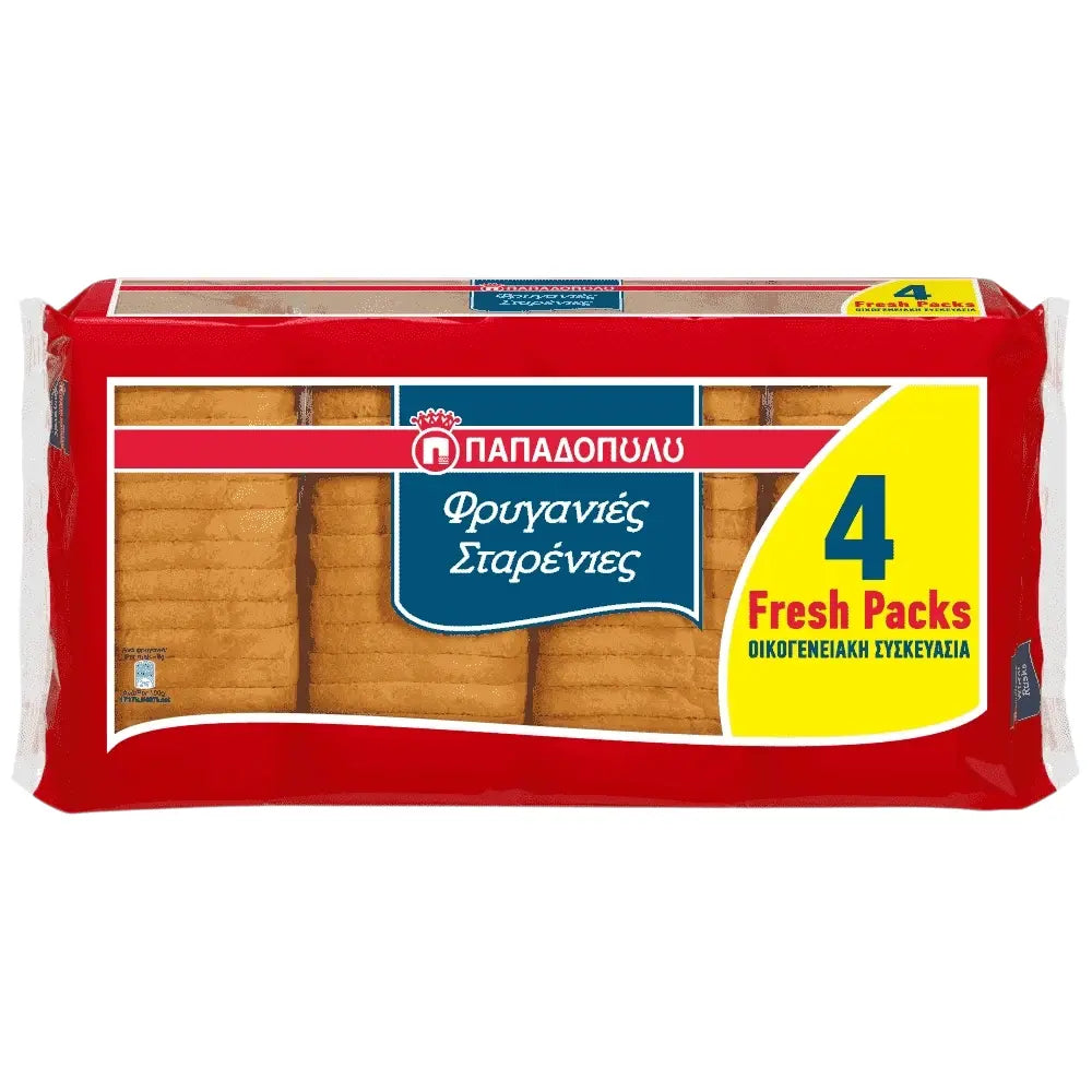 Papadopoulos Zwieback Weizen 510g / 4 x 127,5g - GM Markt Eshop