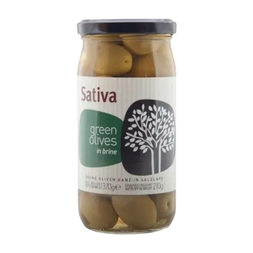 Sativa Grüneoliven ganz in Salzlake 370g Chalkidikis (Öl & Oliven) - Bild 1