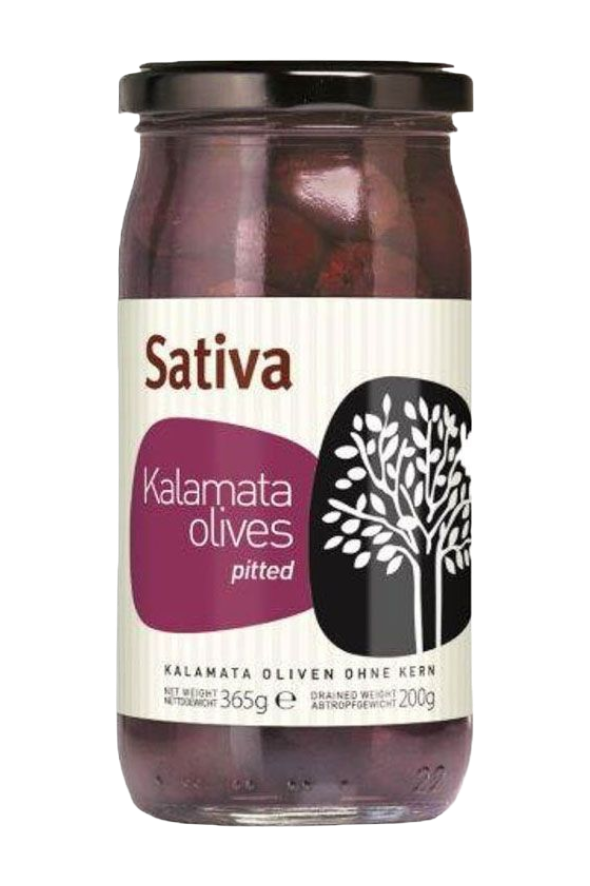 Sativa Oliven Kalamon ohne Kern im Glas 360g (Öl & Oliven) - Bild 1