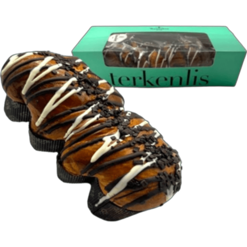 Terkenlis Tsoureki gefüllt mit Schwarz Schokolade & weisse Lines 400g - GM Markt Eshop