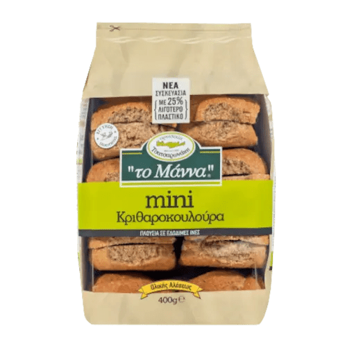 To Manna Zwieback Mini Gerstekouloura Vollkorn 400g - GM Markt Eshop