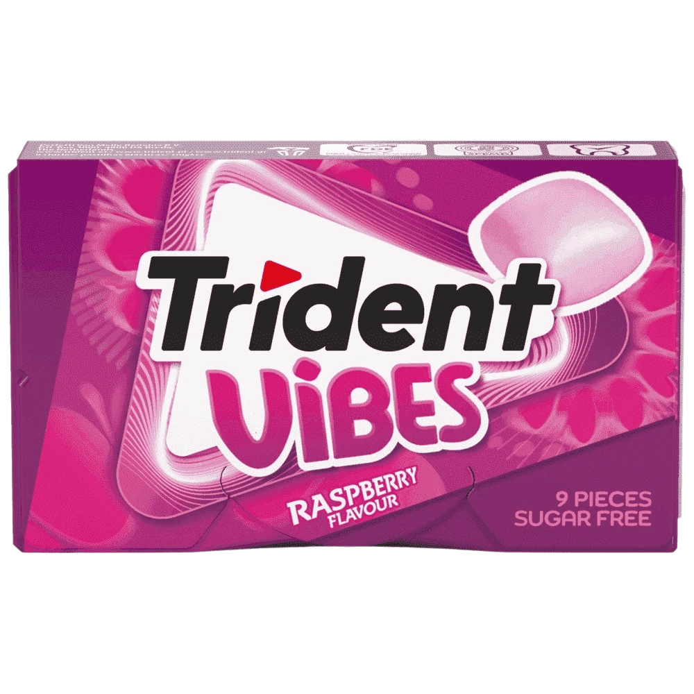 Trident Vibes Kaugummi Himbeere ohne Zucker 21g - GM Markt Eshop