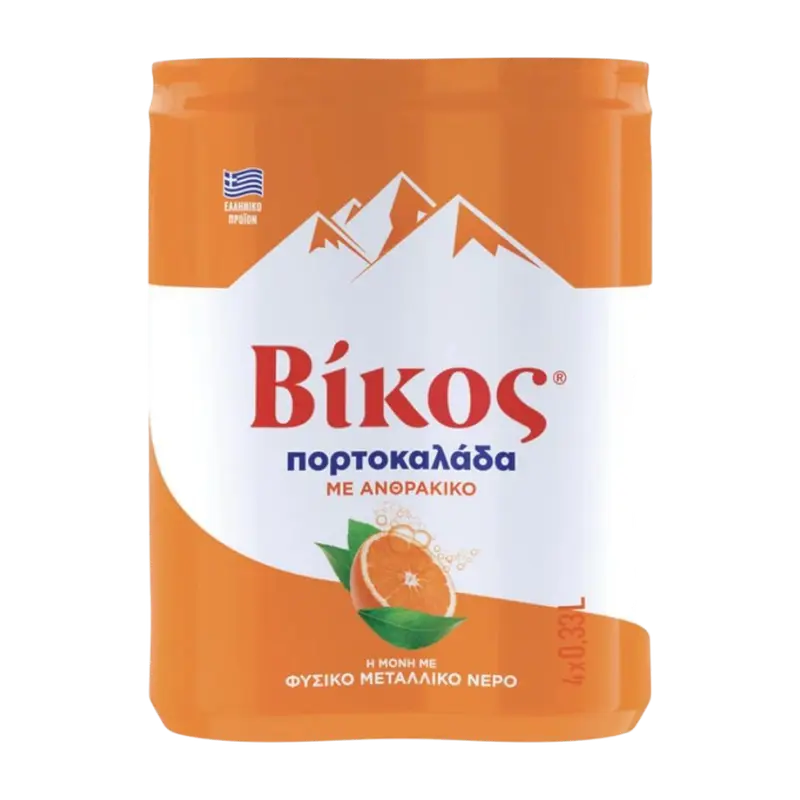 Vikos Orangen mit Kohlensäure in Dose 4 x 330 ml (Säfte & Getränke) - Bild 1
