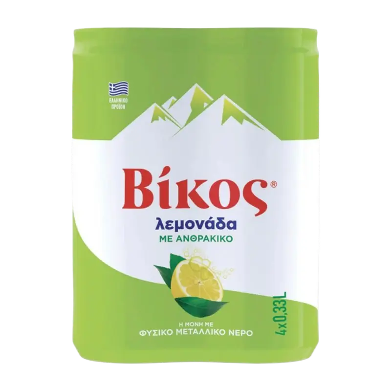 Vikos Zitronenlimonade mit Kohlensäure in Dose 4 x 330 ml (Säfte & Getränke) - Bild 1
