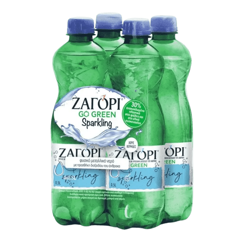 Zagori Go Green Sparkling Mineralwasser 4 x 500 ml - GM Markt Eshop