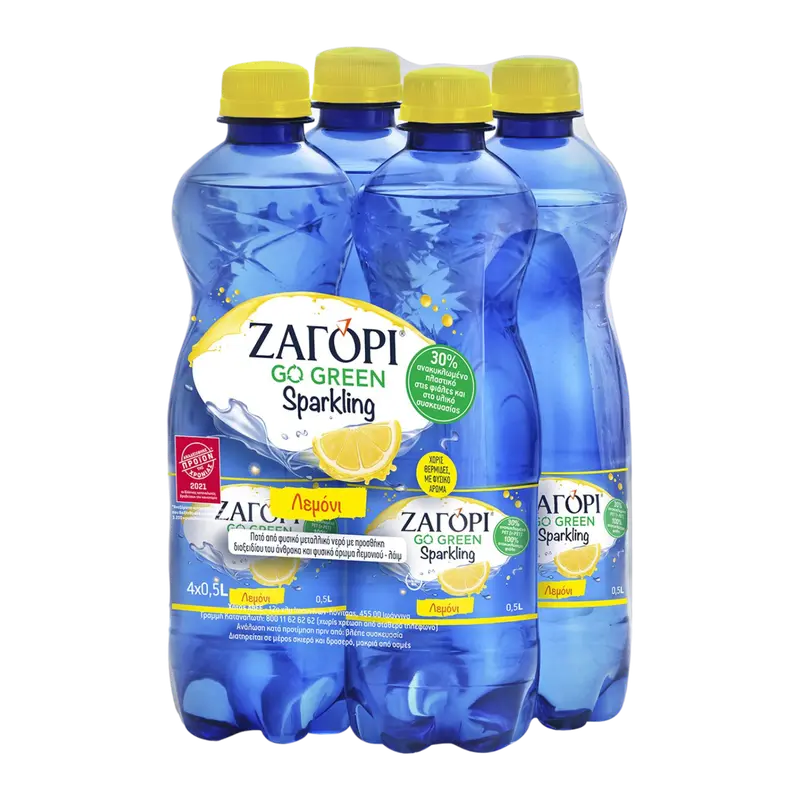 Zagori Go Green Sparkling mit Zitrone 4 x 500 ml (Säfte & Getränke) - Bild 1