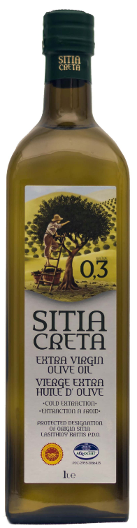 Cretasitia Olivenöl Säure 0,3 extra reines 1 Liter Glas (Öl & Oliven) - Bild 1